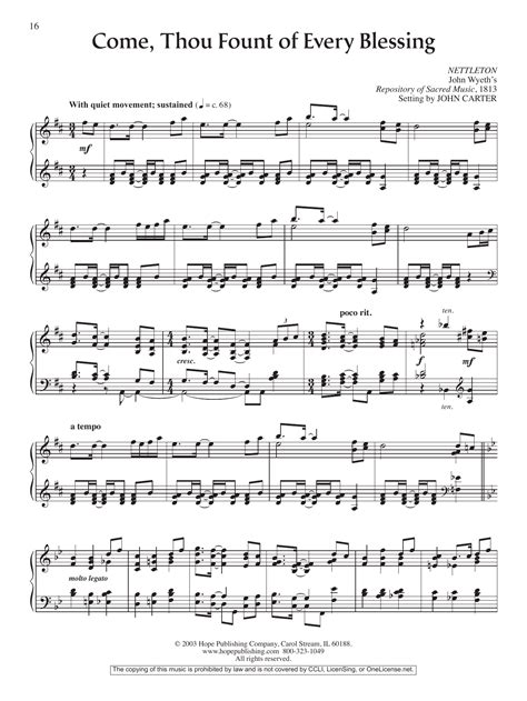Come, Thou Fount Of Every Blessing (violin And Piano)